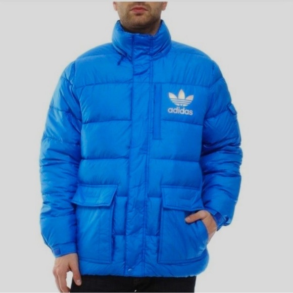 Adidas Adicolor Down Puffer Jacket Blue Sz Large - Picture 16 of 16